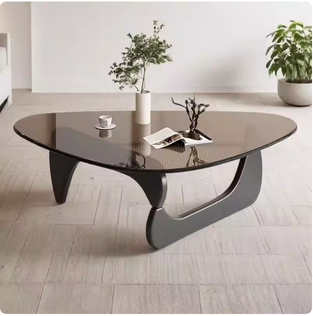 北欧透明网红轻奢创意异形实木玻璃小茶桌