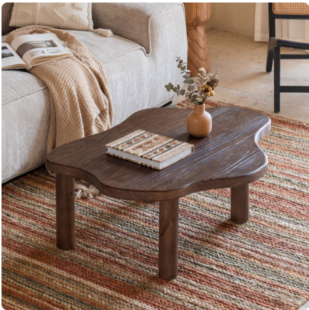 复古实木茶几异形原木茶台桌