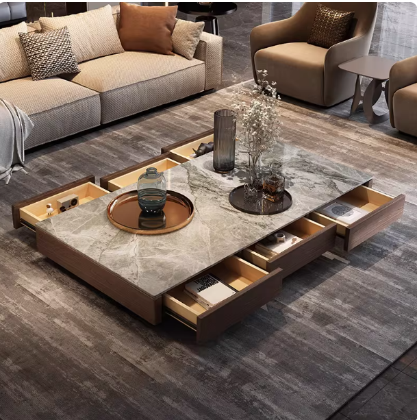 实木大理石别墅茶几