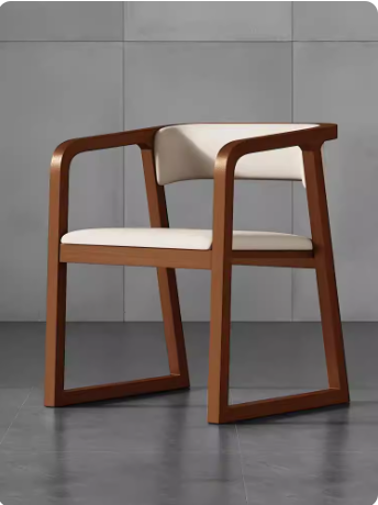 实木餐椅胡桃色新中式靠背椅家用久坐舒服餐桌吃饭椅书房喝茶椅子