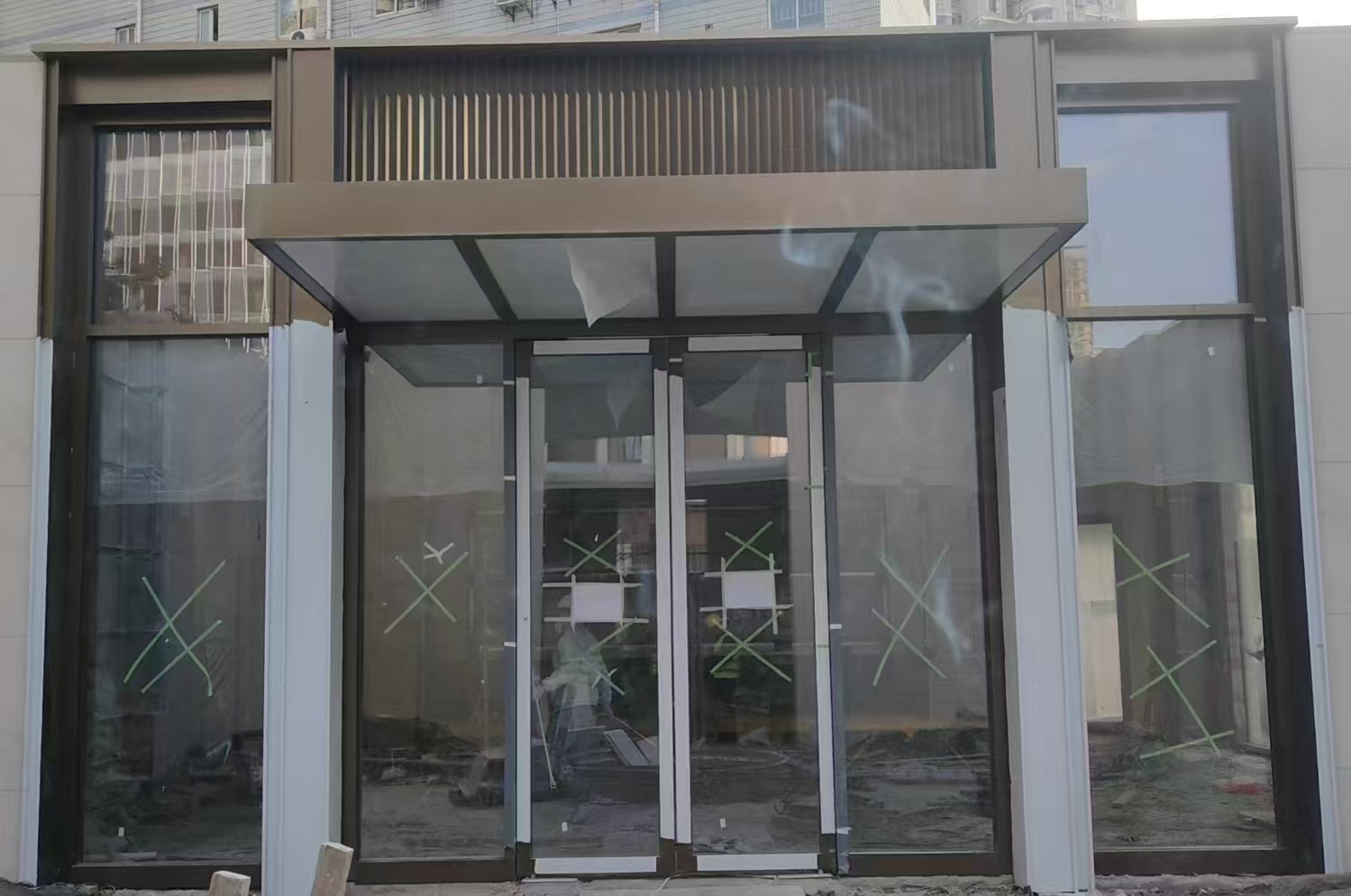 金属框架玻璃门商业入口门/大堂门