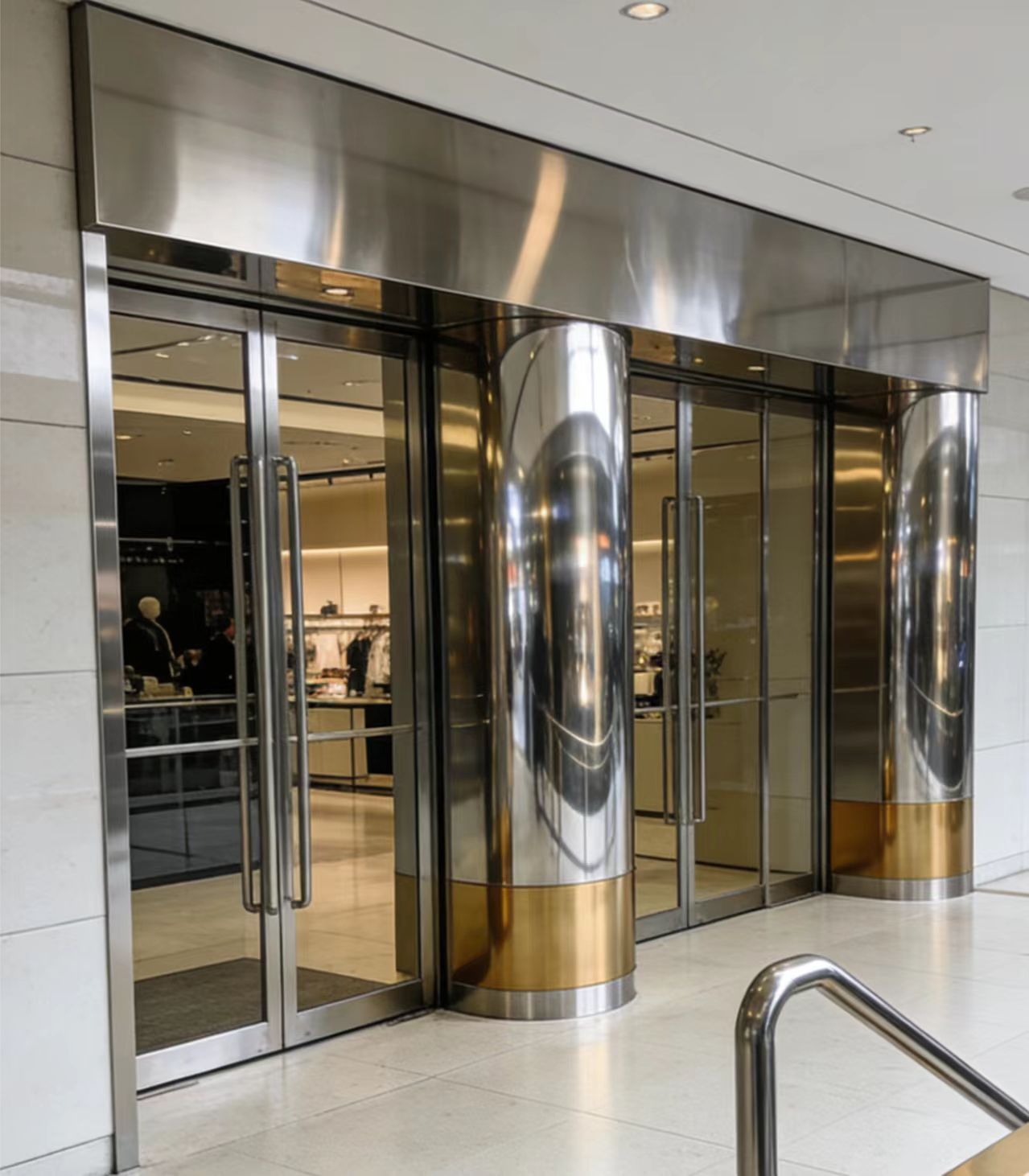 金属框架玻璃门商业入口门/大堂门