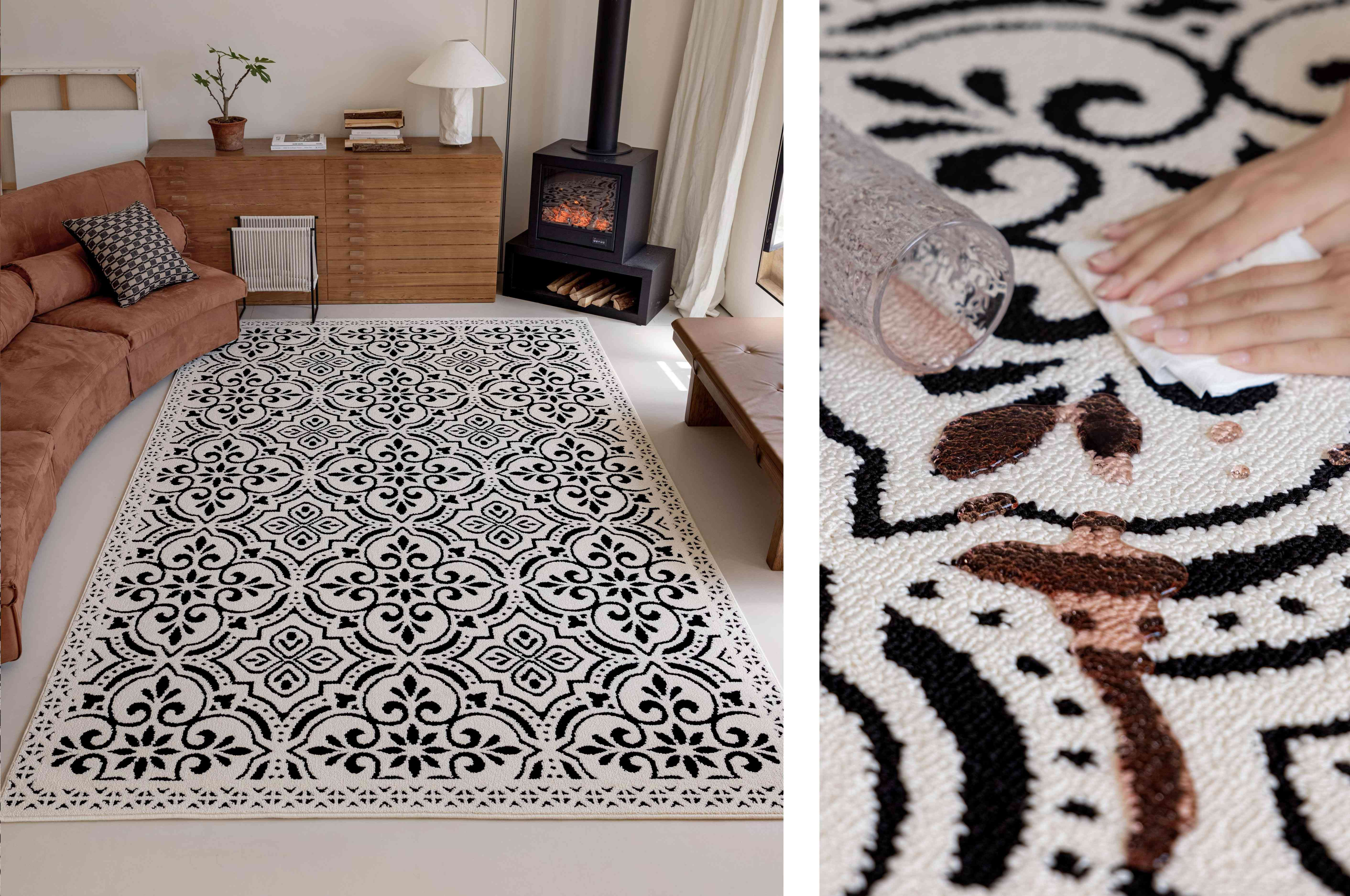 北欧简约灰色客厅地毯 200x300cm