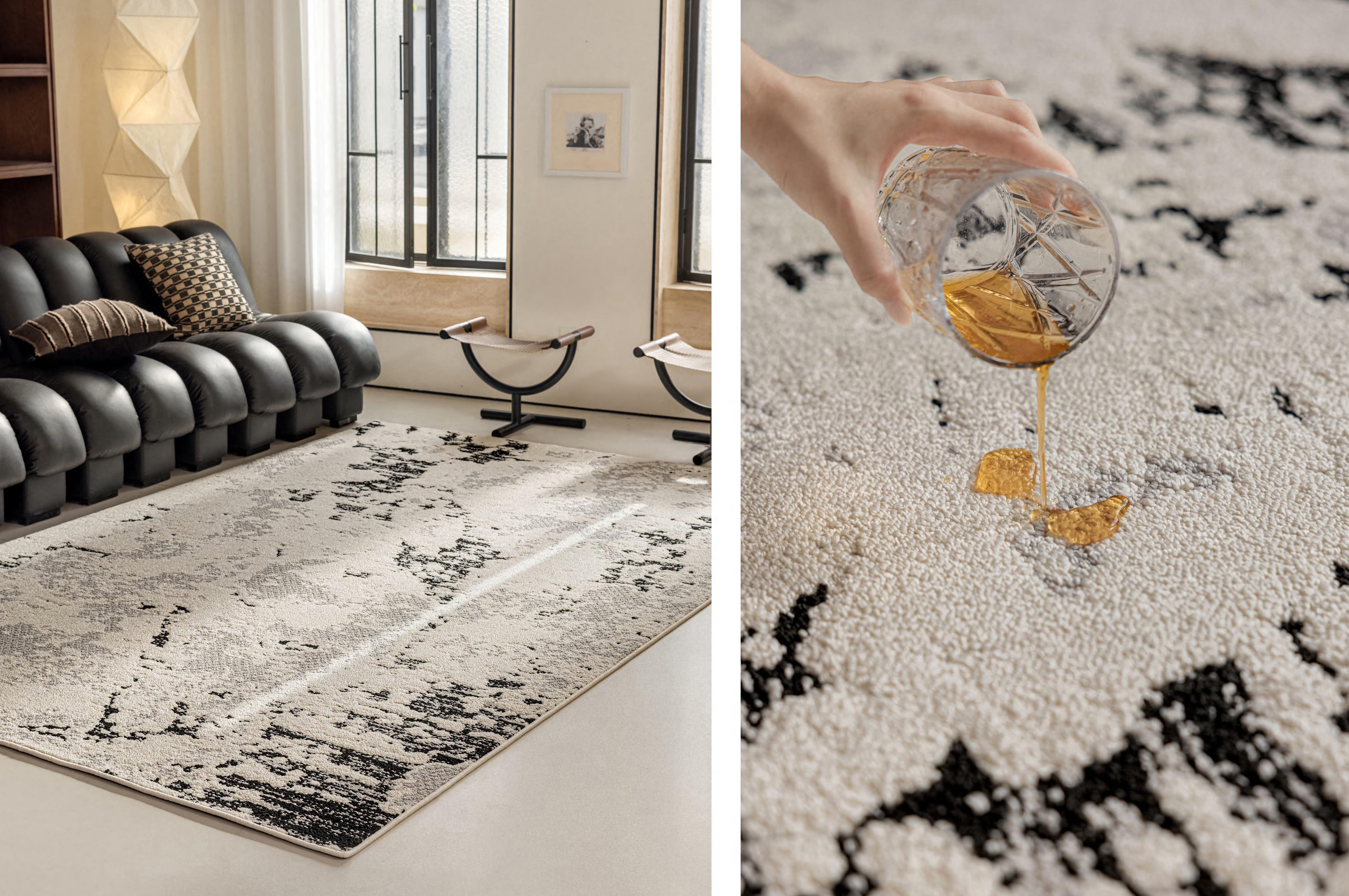 黑白水墨渐变防水地毯