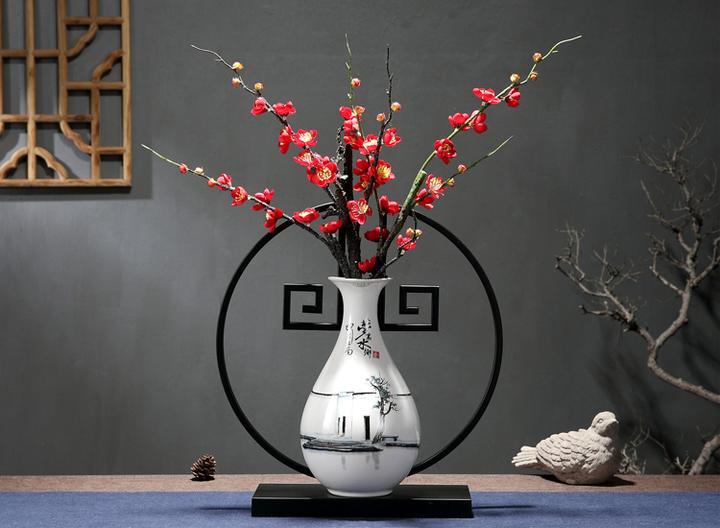 新中式禅意梅花瓶摆件