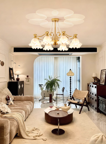 法式奶油风客厅吊灯