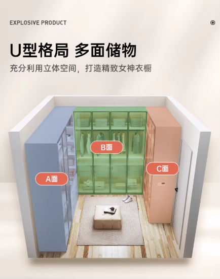 定制款开放式衣帽间