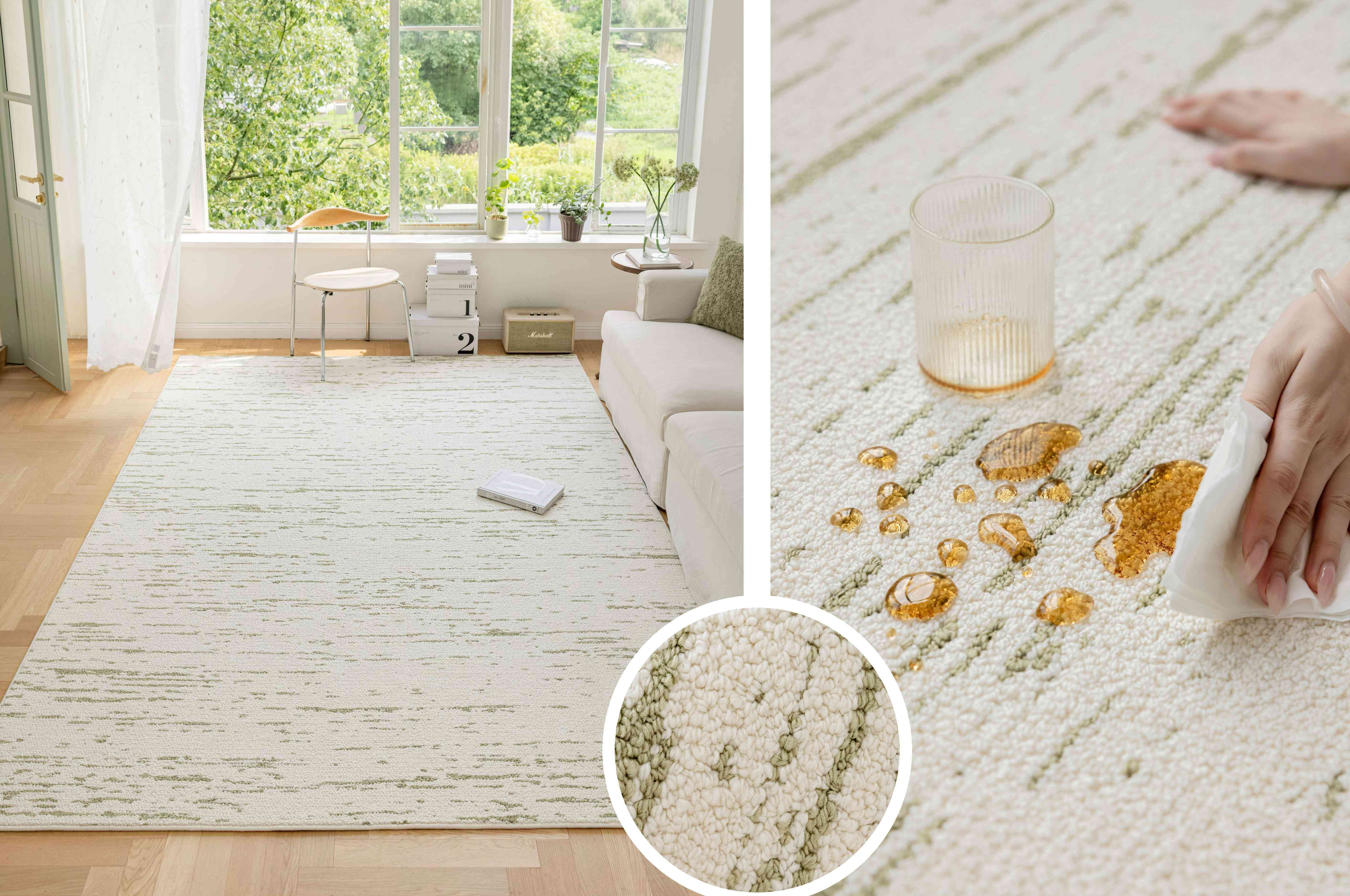 抽象水墨渐变绿纹防水地毯