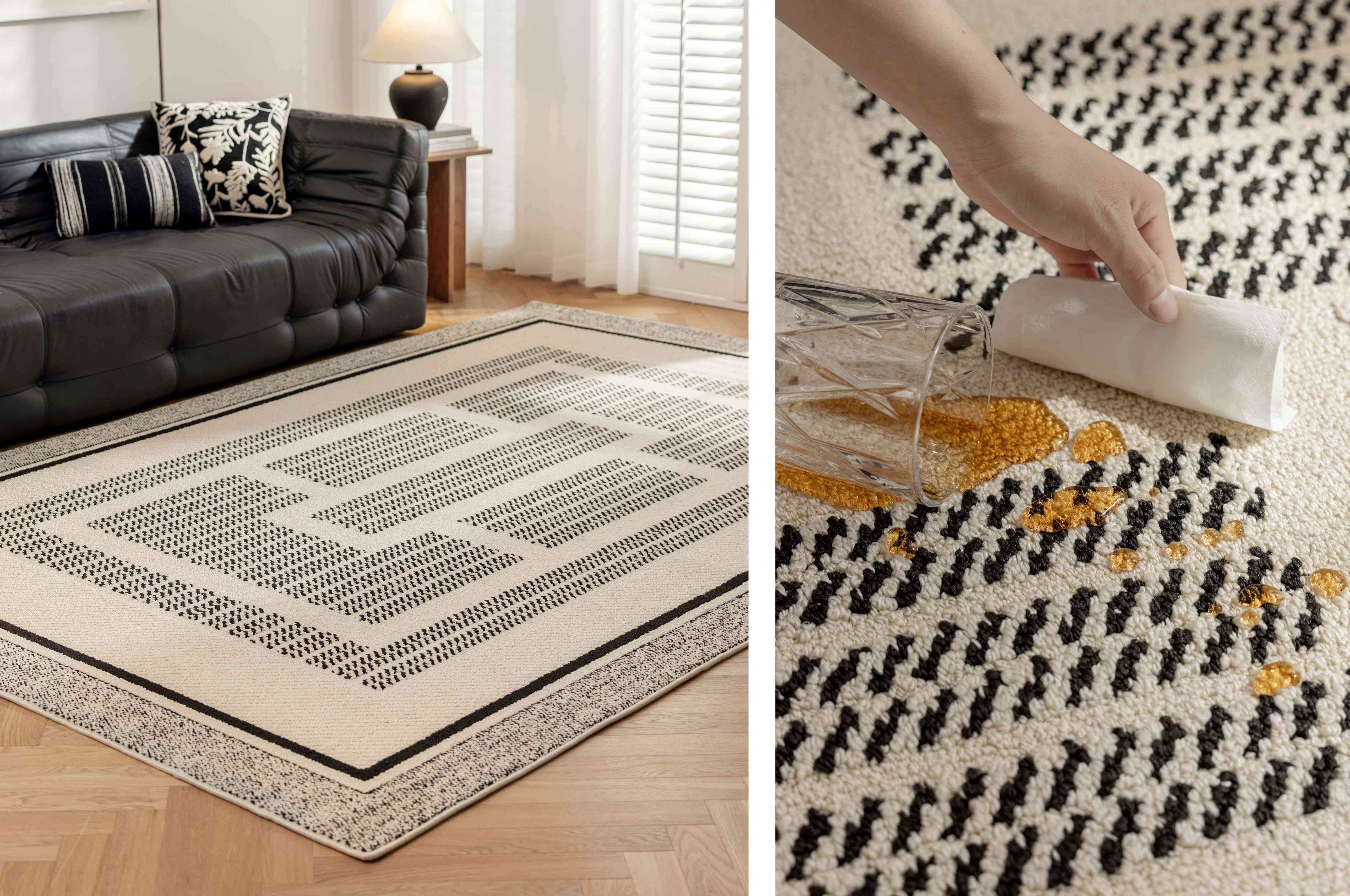 长绒毛灰粉色卧室床边地毯 60x180cm