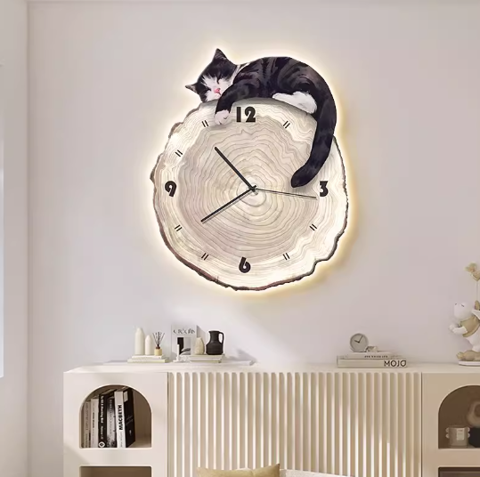 可爱猫咪餐厅挂钟