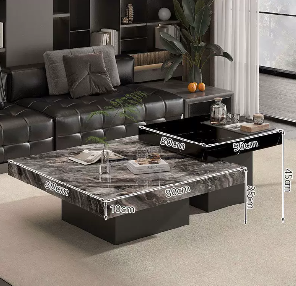 轻奢岩板茶几现代简约客厅家用2026新款小户型高级感可移动极简桌