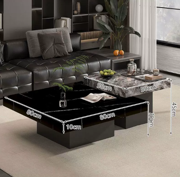 轻奢岩板茶几现代简约客厅家用2026新款小户型高级感可移动极简桌