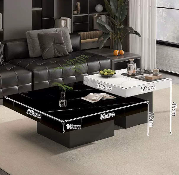 轻奢岩板茶几现代简约客厅家用2026新款小户型高级感可移动极简桌