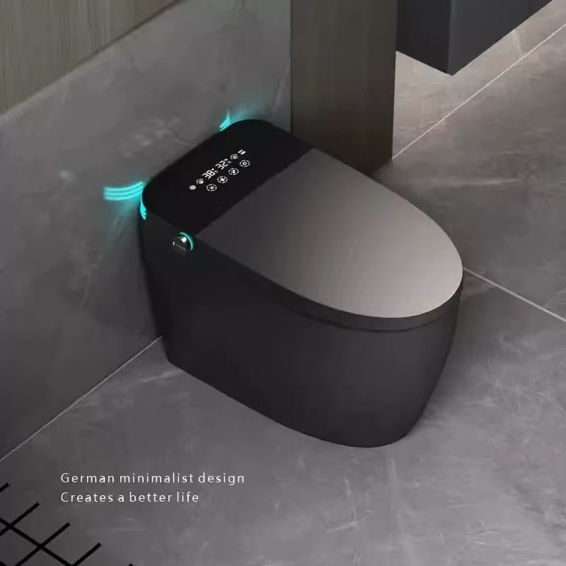 德式极简黑色智能马桶