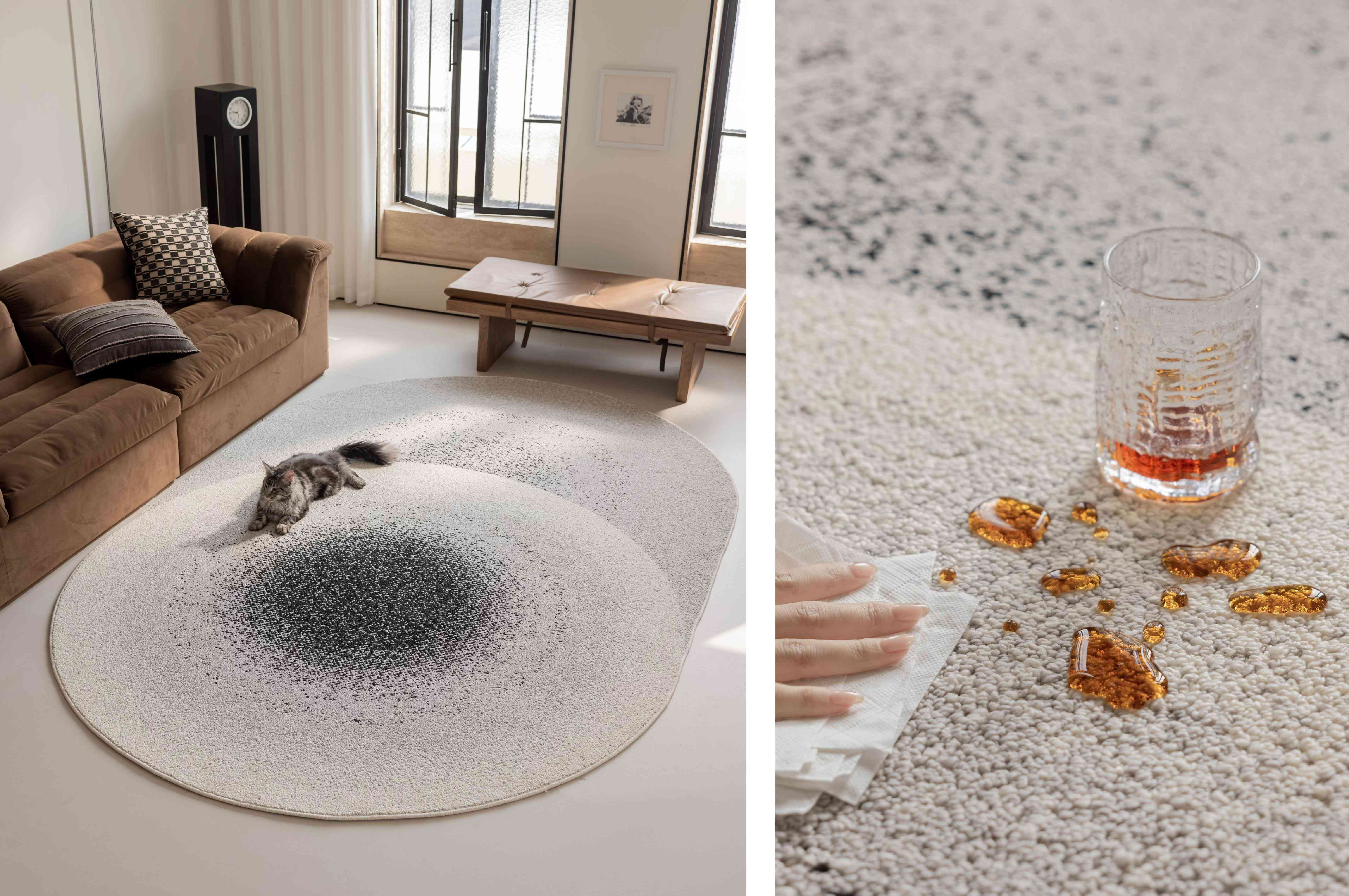 水墨渐变晕染异形防水地毯