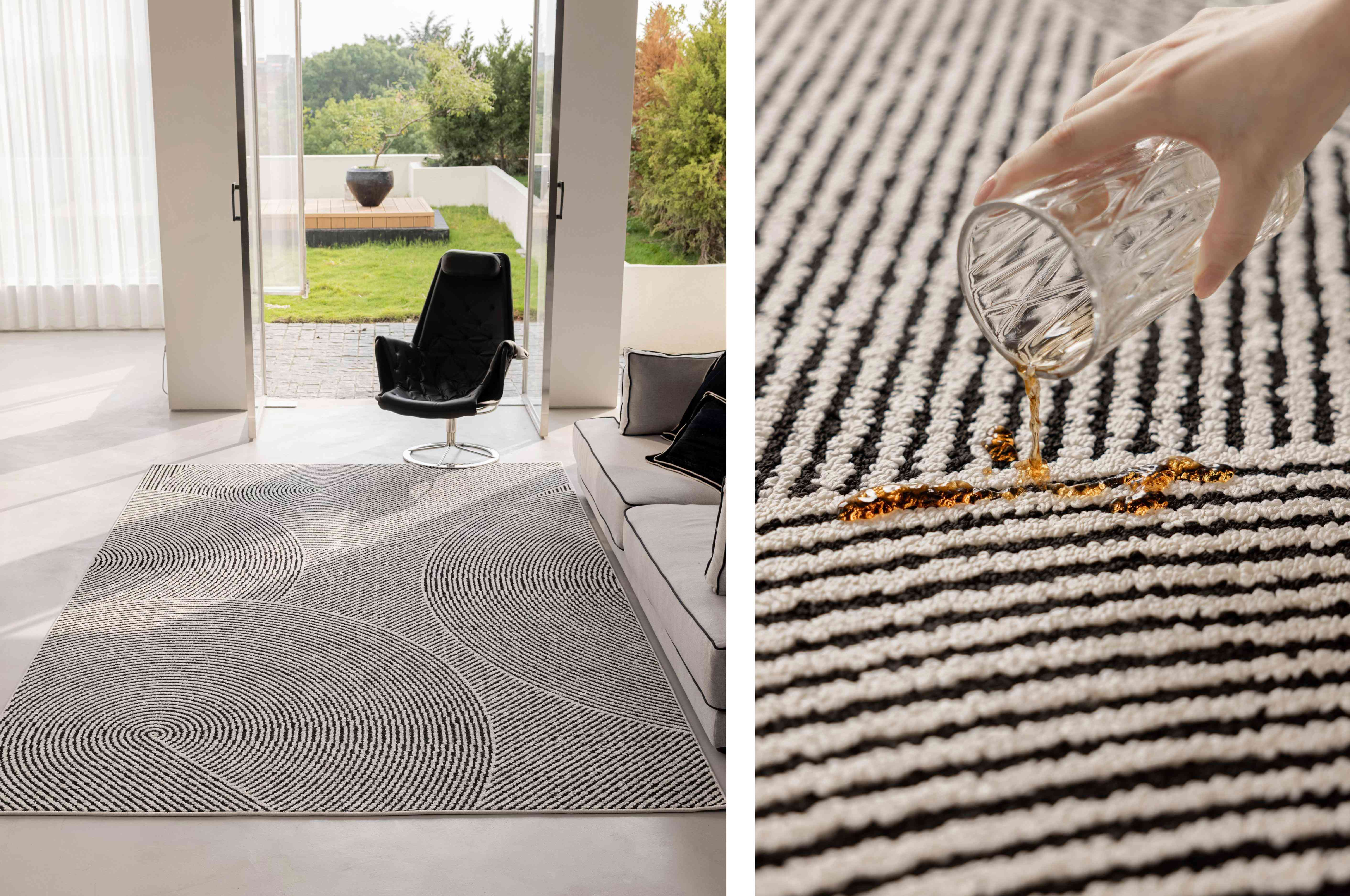 禅意同心圆纹防水地毯