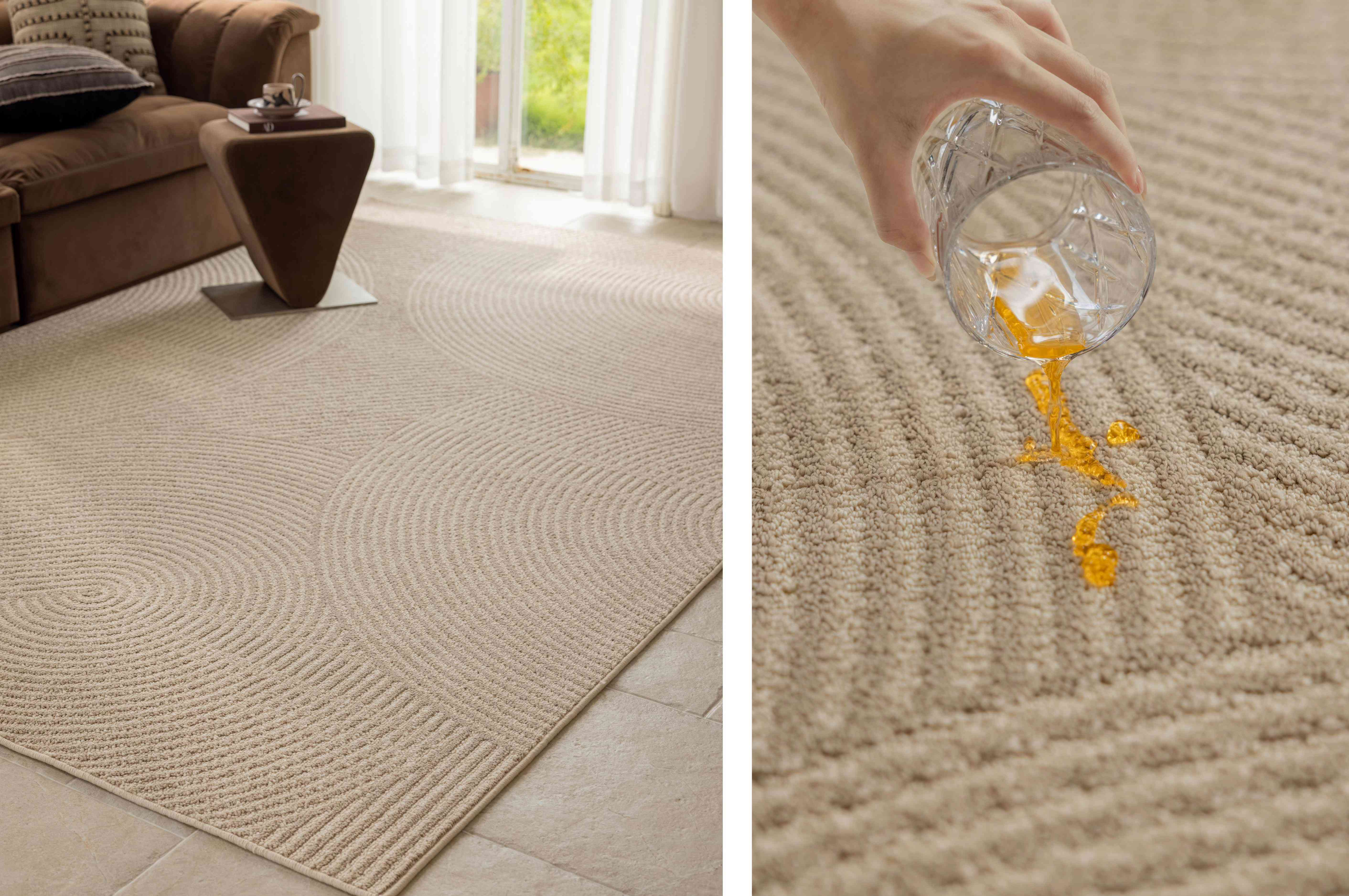 纯色米白短毛客厅地毯 140x200cm