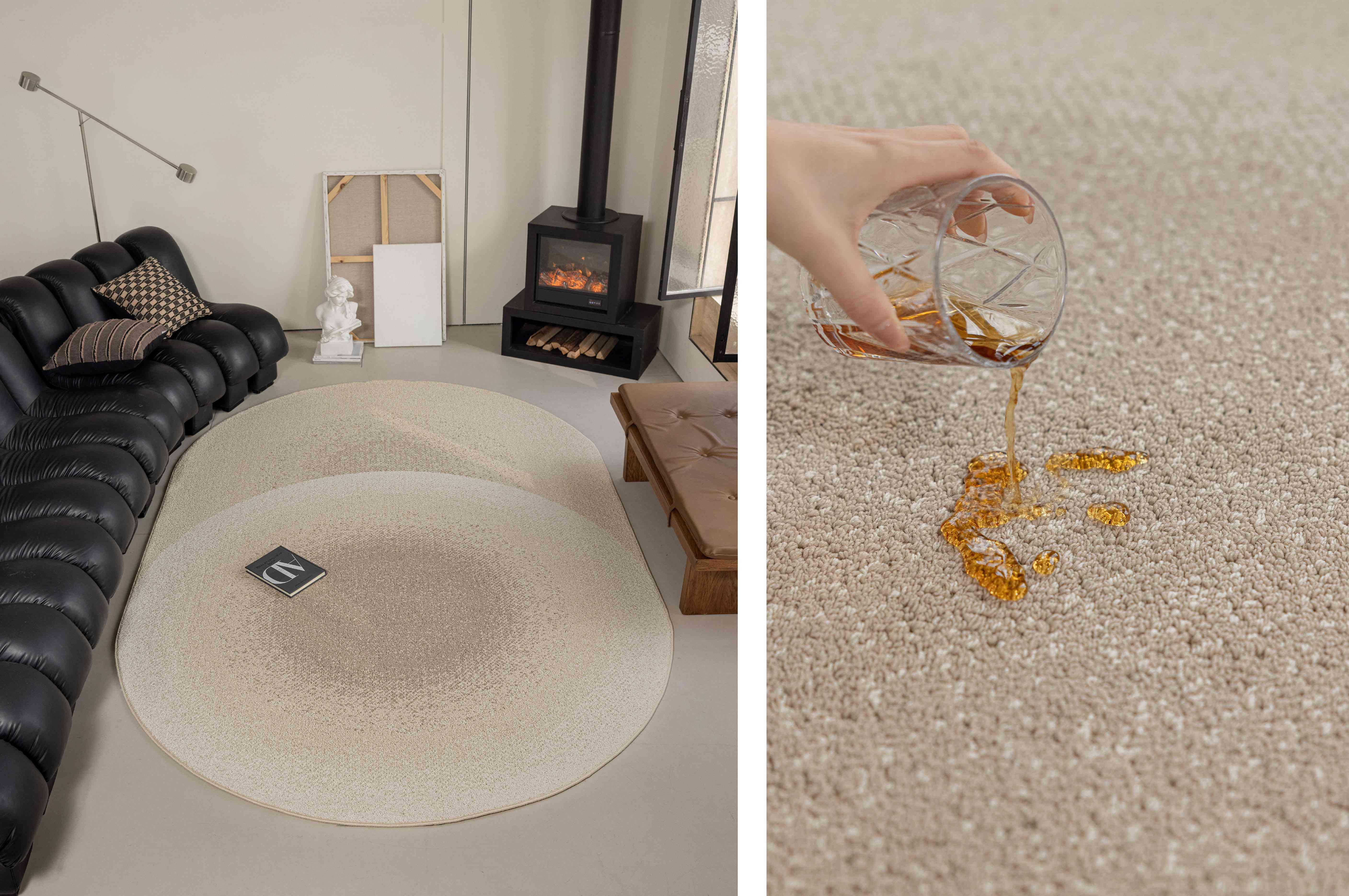 渐变同心圆圆形防水地毯