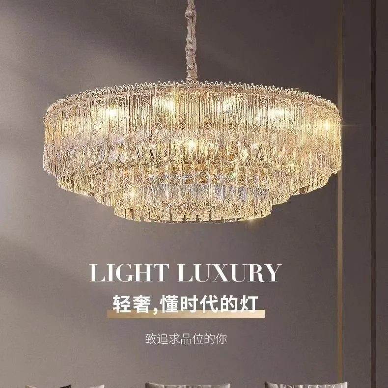 轻奢水晶吊灯客厅别墅酒店灯