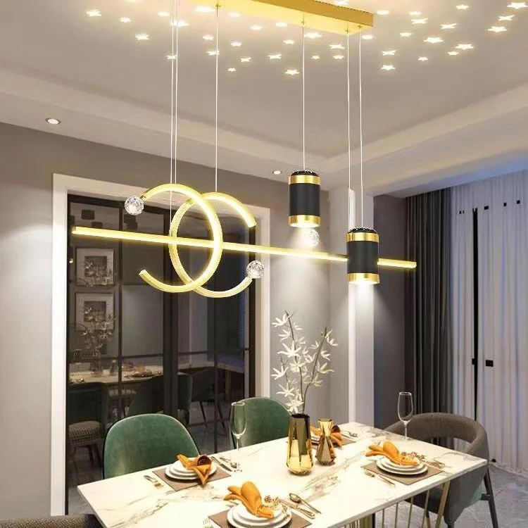 星空长条轻奢LED吊灯饭厅餐厅灯具