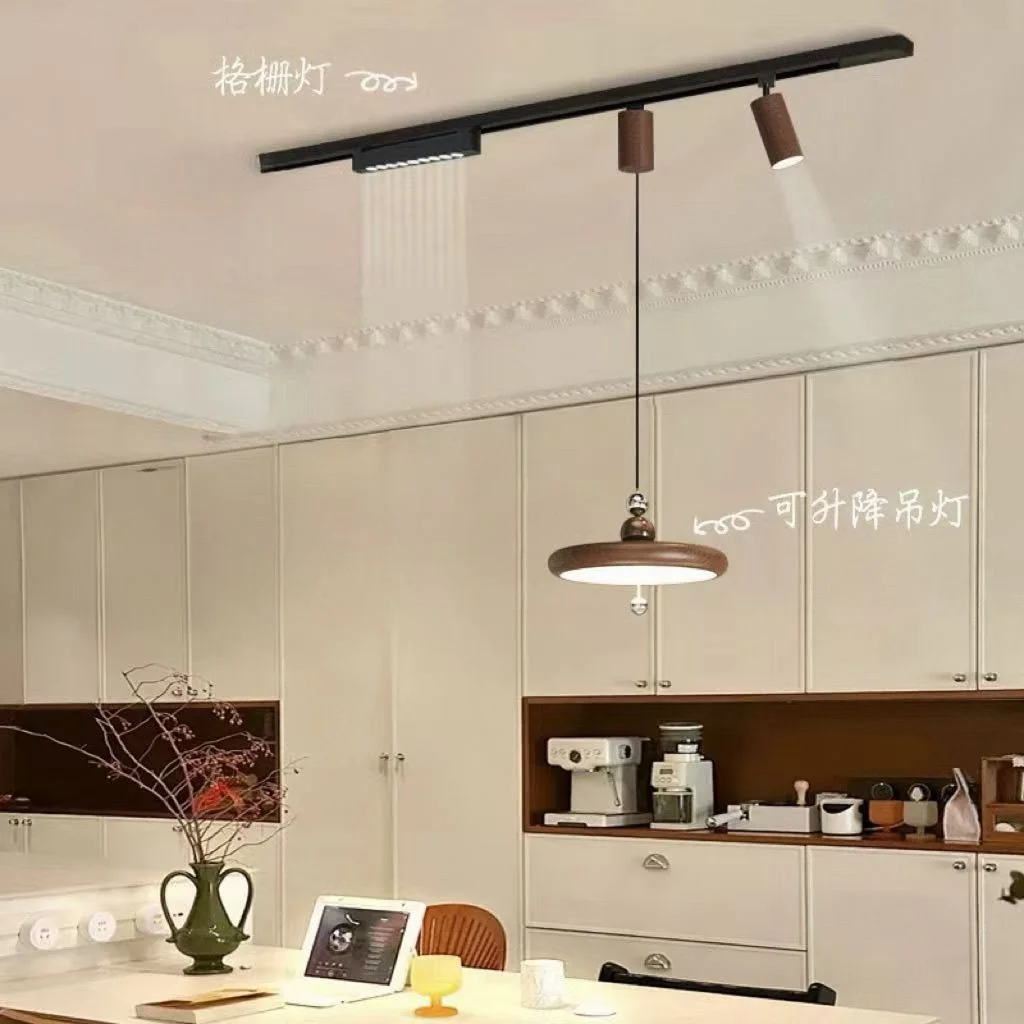 中古风可移动轨道吊灯升降灯吸顶灯